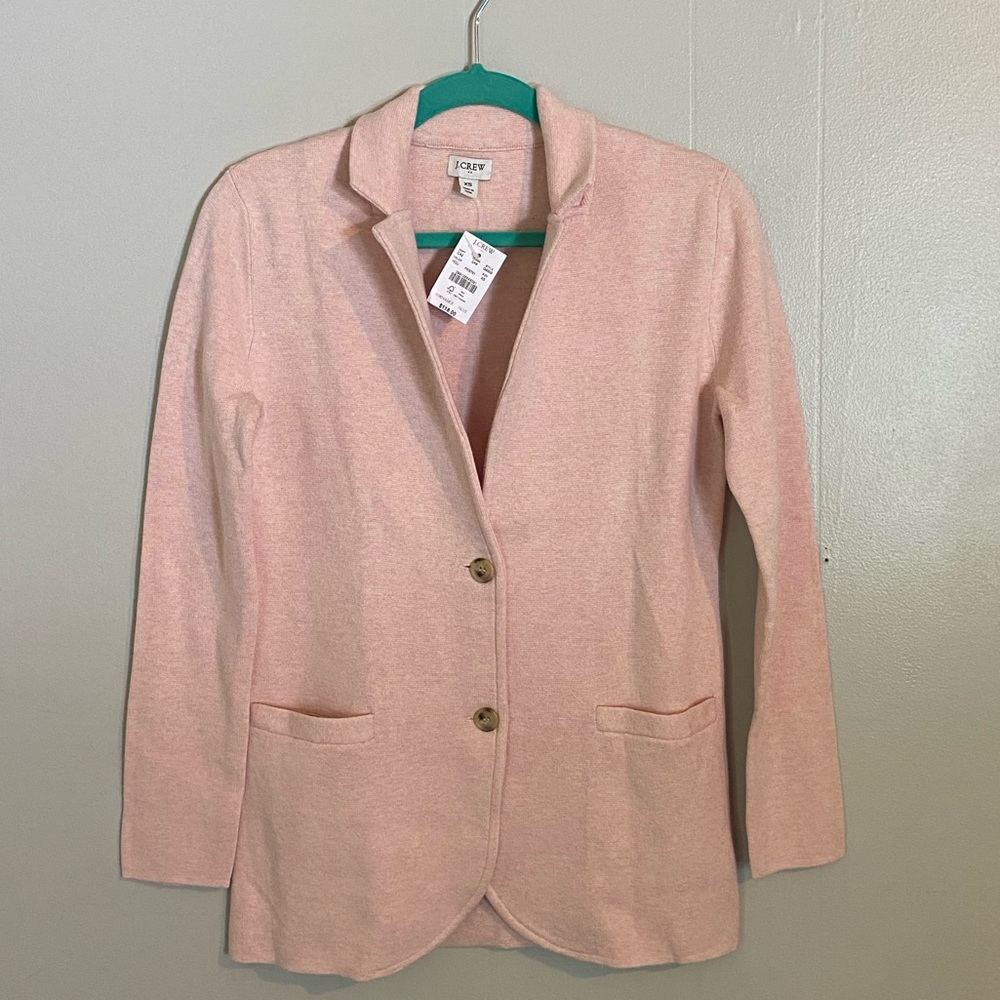 Pink J Crew Factory Sweater Blazer